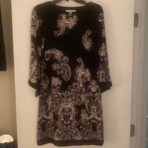 Stylish black with paisley print dress